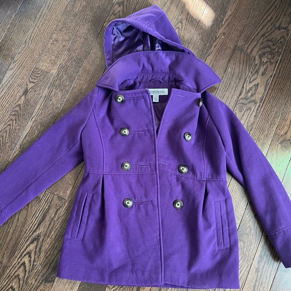 Girls London Fog Purple Peacoat Size 7/8 - Picture 6 of 6